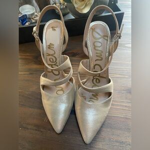 Sam Edelman Metallic Gold Strappy Heels